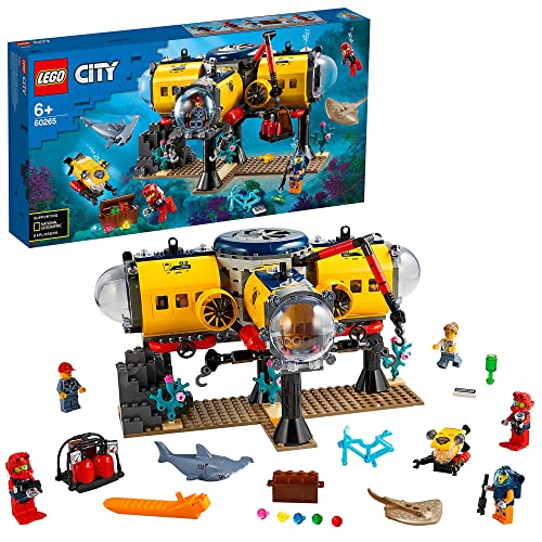 레고(LEGO) 씨티 바다의 탐험대 해저 탐사 기지 60265 장난감 보트 사내 아이 소녀 6세 이상