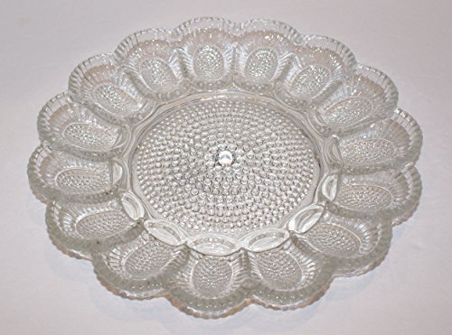 인디아나 글라스 계란 접시 Deviled Egg Plate Indiana Glass Hobnail