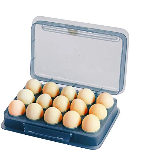 계란 홀더 색상 택1 WOONEY Egg holders, Plastic Covered Egg Container for Refrigerator, Portable Stackable Tray Eggs Storage Box, Fits 15 Eggs