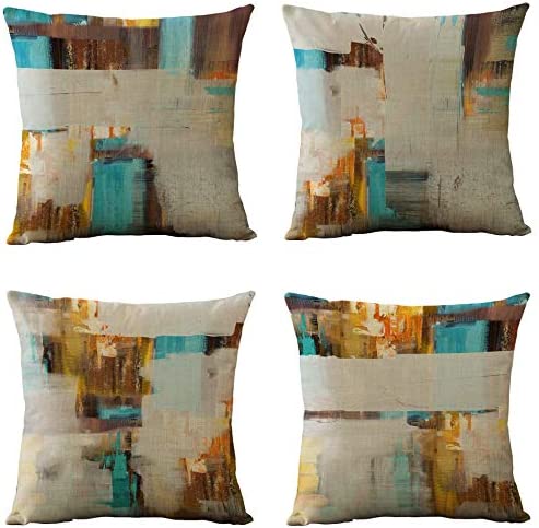 홈데코 쿠션커버 4세트 색상 택1 WOMHOPE 세트 4 Modern 아트 Geometric Decorative Throw Pillow 커버 18 x Inch