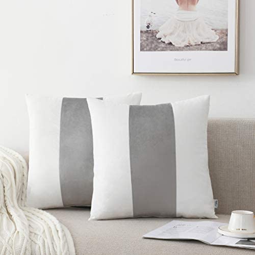 NordECO HOME Set of 2 Throw Pillow Covers - Velvet Soft Decorative Cushion Covers for Bed Home Decoration, 18 x 18, Pink