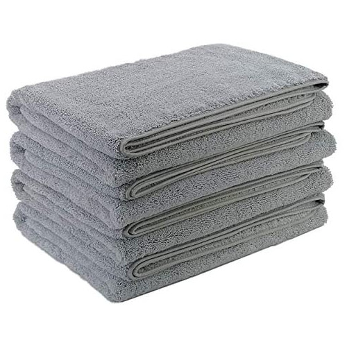 Polyte Quick Dry Lint Free Microfiber Bath Towel 57 x 30 세트 4 Gray