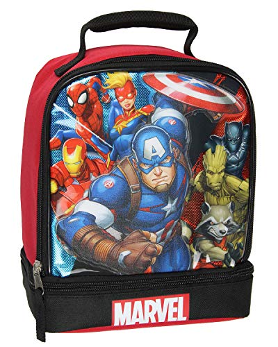 키즈 도시락가방 런치백 Marvel Universe Comics Avengers Captain America Dual Compartment Insulated Lunch Box