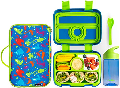 키즈 도시락가방 런치백 세트 색상 택1 Meillen Kids Bento Lunch Box, Insulated Cooler Bag & Water Bottle, Leak-Proof 4-Compartment Snack Box, Reusable Soft Tote, Toddlers Lunch Containers for Girls or Boys, Ages 2 to 7