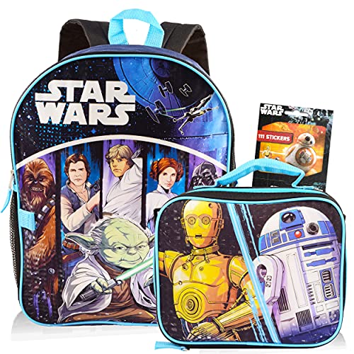 입학선물 스타워즈 백팩 + 도시락가방 세트 Star Wars Backpack with Lunchbox Set for Boys Kids Deluxe 16