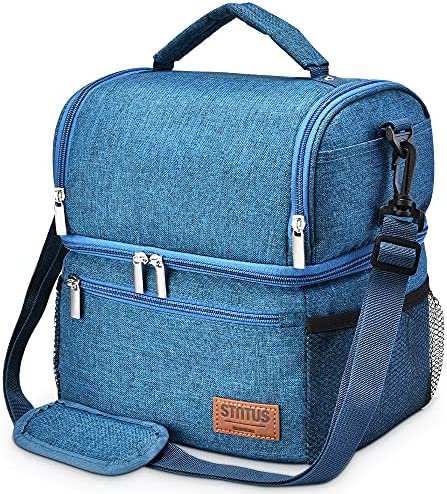 도시락가방 런치백 색상 택1 Lunch Box, STNTUS Lunch Bag, Insualted Lunch Box for Men Women, Leakproof Cooler Bag with Ice Pack, Adult Lunchbox for Meal Prep, Large Lunch Tote with Dual Compartment, Outdoor Lunch Cooler