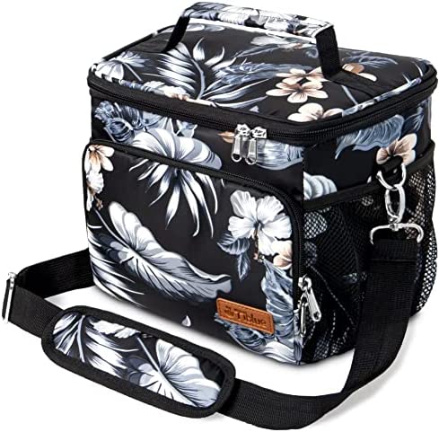 도시락가방 런치백 색상 택1 Insulated Lunch Bag for Women/Men - Reusable Lunch Box for Office Work School Picnic Beach - Leakproof Cooler Tote Bag Freezable Lunch Bag with Adjustable Shoulder Strap for Kids/Adult