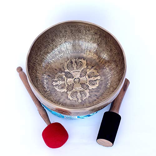 NBTE-10 Inch Tibetan Mantra Carving Nine Metal Handmade Singing Bowl for Professional use and Collection-10 Inch Tibetan Mantra Carving Pure Handmade Singing Bowl for Professional use and Collection