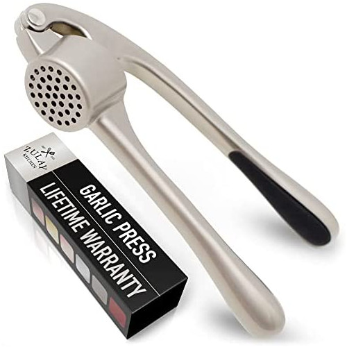 Premium Garlic Press 소프트 Easy-Squeeze 인체공학적 Handle Sturdy 디자인 Extracts More Paste Per Clove Crusher Nuts & Seeds 프로페셔널 Mincer Ginger - Zulay