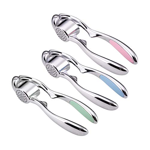 집들이선물 생강 마늘다지기 단품 색상 랜덤 Garlic Press Rocker, Easy Squeeze Stainless Steel Garlic Crusher Garlic Mincer