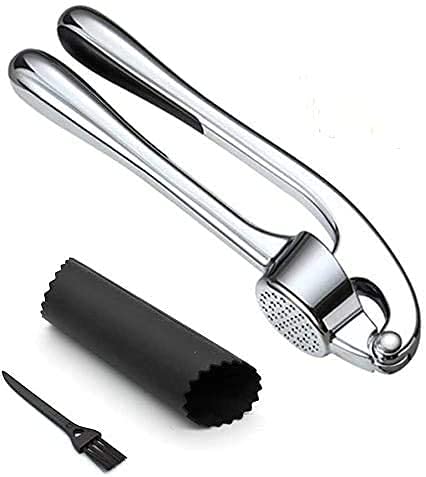 Garlic Press 스테인레스 스틸 Tool Cleaning Brush Silicone Peeler 3 Pcs Lechay
