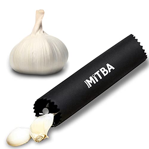 Garlic Peeler by MiTBA Its Easy and Quick to Peel Garlic cloves Silicone Tube Roller Peeling Without Smell From Hands! Odor free Kitchen Tool Innovative Design with Inner Bulges.