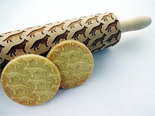 Poodle Embossing Rolling pin Engraved Rolling Pin With Poodle Dogs Pattern