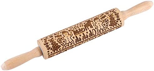 집들이선물 베이킹 롤링 핀 쿠키스탬프 무늬 택1 Christmas Embrossed Wooden Rolling Pins