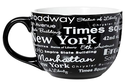 New York 시티 Landmarks Destinations Wrap 디자인 Jumbo Extra Large 22oz Ceramic Latte 머그잔/Soup 머그잔