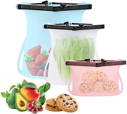 집들이선물 실리콘 밀폐용기 3개 세트 Reusable Silicone Food Storage Bags 3 packs