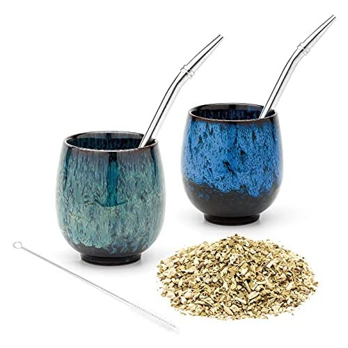세라믹 마테차 컵 세트 색상 택1 BALIBETOV Yerba Mate Set