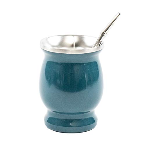 마테차 컵 + 봄빌라 스트로우 세트 색상 택1 Yerba Mate Cup with Bombilla Straw