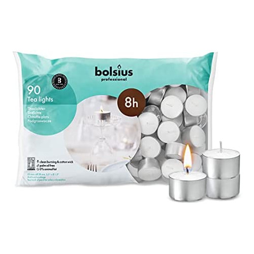 BOLSIUS Tea Lights Candles - Bulk팩 White Unscented Candle 6 Hour Burning 타임 Wedding Home Parties Special Occasions팩 100