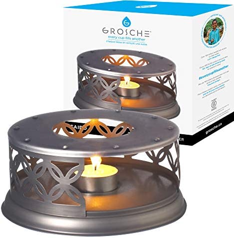 GROSCHE Nairobi Premium Teapot Warmer tea lite candle. glass teapot other heatproof dish warming use.