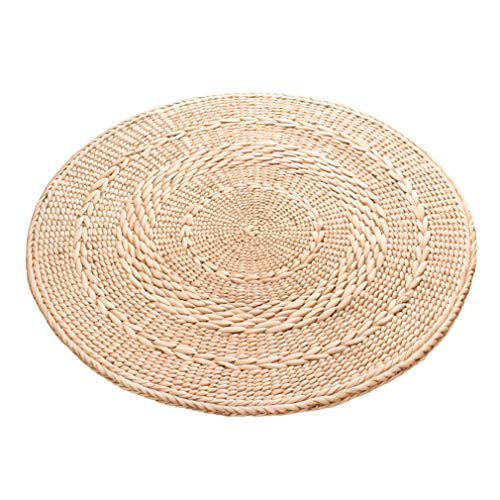 VBNM Straw Flat Seat Cushion Hand-Woven Circular Yoga Floor Breathable Japanese Tatami Meditation Home Pillow Environmentally Friendly