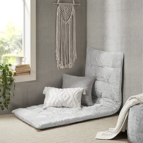 Intelligent 디자인 Edelia 접이식 Poly Chenille Lounge Floor Pillow Cushion Tufted Seat Meditation Game Playing Yoga Reading Travel Wrap 74x27 Blush