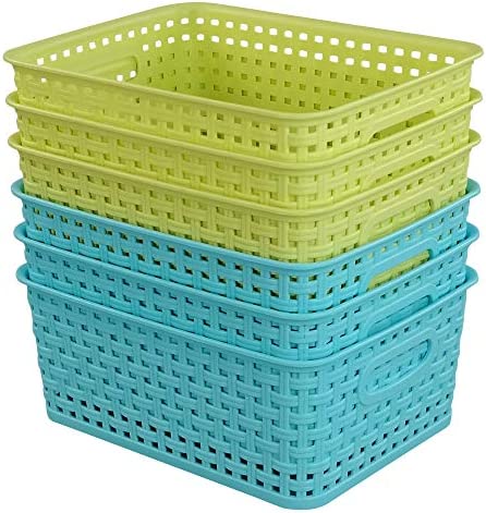 Kekow Plastic Storage Baskets Bathroom Beauty Closets Organization 6-Pack