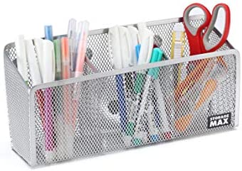 StorageMax 마그네틱 펜슬 Holder Locker Organizer 와이어 Mesh Storage Basket Refrigerator Whiteboard Office Cabinet. Extra Strong Magnets. 악세사리 매트 2 Compartment