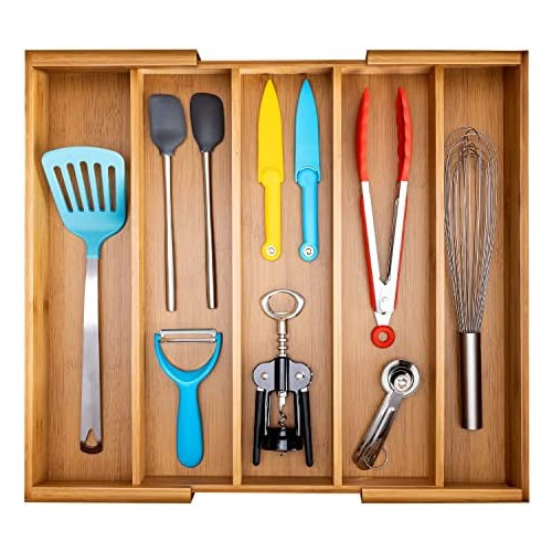 공간 확장 가능한 수저 정리함 서랍 수저통 Seville Classics Cutlery Drawer Storage Organizer Extendable Tray