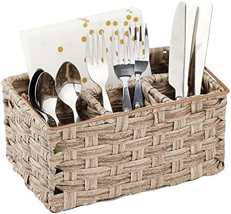 수저통 수저보관함 색상 택1 mDesign Plastic Woven Cutlery Storage Organizer