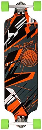 Flybar Skate Twin Tip Longboard Skateboards - Glitch u2013 38u201D x 10.3u201D Strong & Lightweight 8 Ply Canadian Maple Skate Board, 70mm 82A PU Wheels with ABEC 9 Bearings
