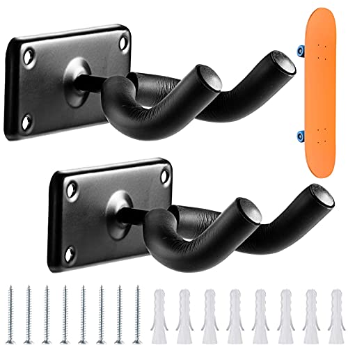 스케이트보드 거치대 2세트 Esk8Club Skateboard Wall Hanger Premium Ski Guitar Neatly Organized Mount Longboard Skis Snowboards Water More,2 Pack