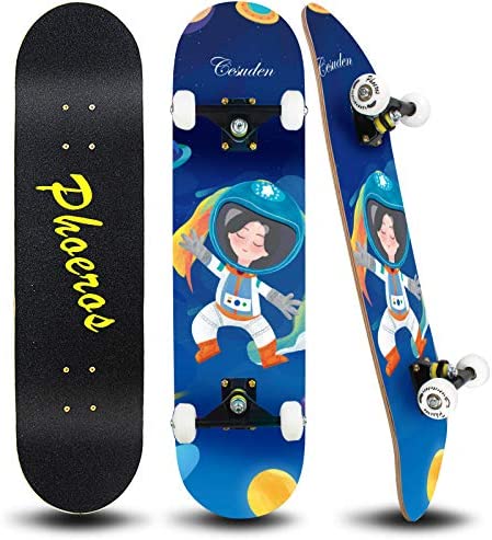 스케이트보드 컴플리트 PHOEROS Skateboards-Complete Skateboard Beginners Teens 어린이 소년 Girls-31&rsquo&rsquox8&rsquo&rsquo Skate Board Canadian Maple Cruiser Pro Skateboards Long Boards Skateboard.