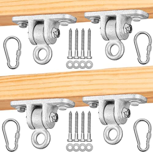 Jungle Gym Kingdom Swing Set Hangers - 2 Heavy Duty Brackets with Locking Snap Hooks for Porch, Patio, Playground - Indoor/Outdoor Hardware & Accessories