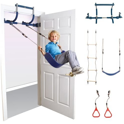 Gym1 Deluxe Indoor Playground Swing Plastic Rings Trapeze Bar Climbing Ladder Swinging Rope &hellip