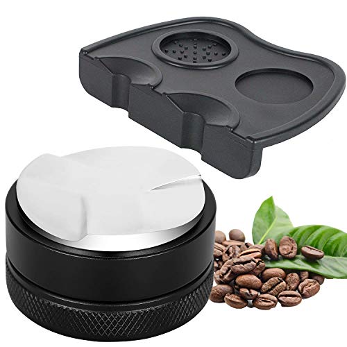 53mm 커피 디스트리뷰터 / 라벨러 with 탬핑 매트 세트 2 in 1 bundle 53mm Coffee Distributor/leveler with tamping mat, 53mm distribution tool, 53mm Espresso Distributor Leveler Tool,fits in a 54mm Breville Portafilter,silicone 53mm tamper mat