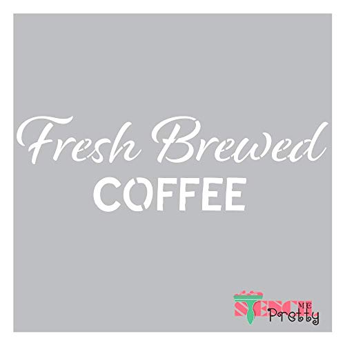 Stencil - Fresh Brewed Coffee DIY Decor Sign-Massive 33" x 10" Ultra Flexible Food Grade 클리어 Color Material