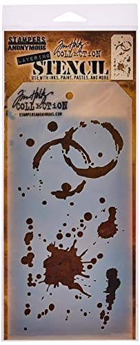 Stampers Anonymous Tim Holtz Layered Stencil 4.125 8.5-Inch Splatters