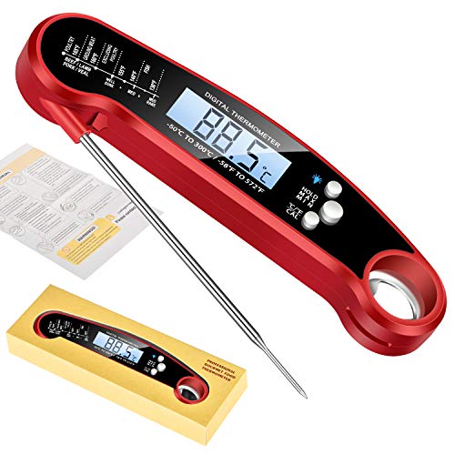 Waterproof Digital Instant Read Meat Thermometer 폴딩 Probe Calibration Function Cooking Food Candy BBQ Grill Bottle Opener Kitchen red