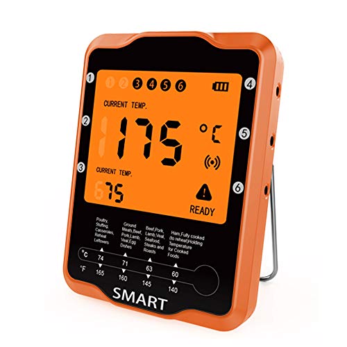 Wireless Digital Meat Thermometer - Bademan Smart 원격 Cooking 6 방수 Probe BBQ Grilling Smoker Kitchen