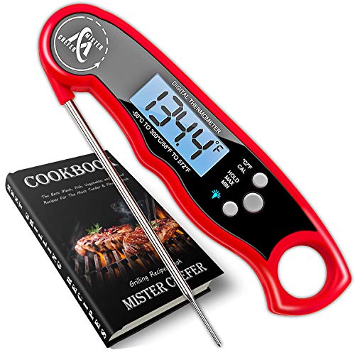 Instant Read Thermometer Best Digital Meat Thermometer Waterproof with Calibration and Backlight Functions