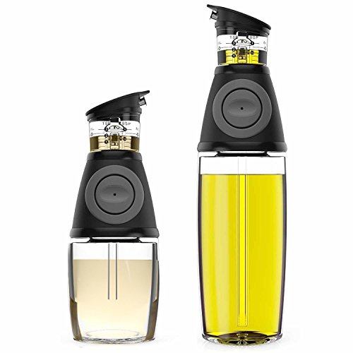 Belwares Olive Oil Dispenser Bottle 세트 - 2팩 Vinegar Cruet Drip-Free Spouts Includes 17oz 500ml 9oz 250ml Sized Bottles