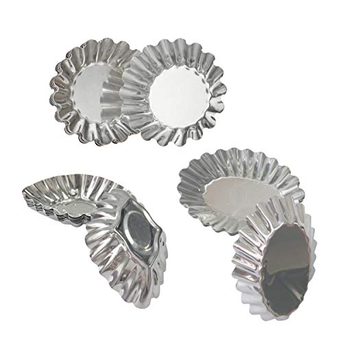 미니 에그 타르트 몰드 60개입 ( 3가지 모양 ) Mini Egg Tart Molds,Stainless Steel Baking Tool for Tarts Cupcakes Muffins Pies Pudding Jello,Non-stick and Reusable Cups for Baking(Set of 60)