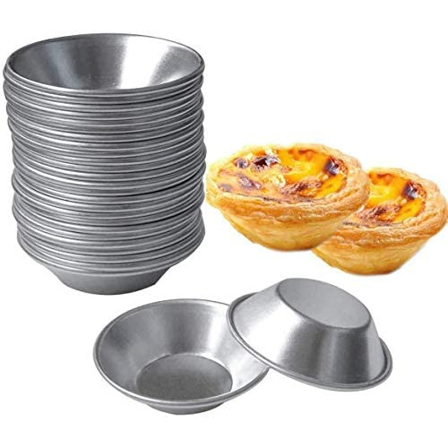 미니 에그타르트 몰드 수량 택1 SPWOLFRT Egg Tart Molds Tiny Pie Tartlets Dessert Mold Pans Tin Puto Cup Bakeware Muffin Cupcake Cake Cookie Mold Baking Tool, Round Resuable Nonstick