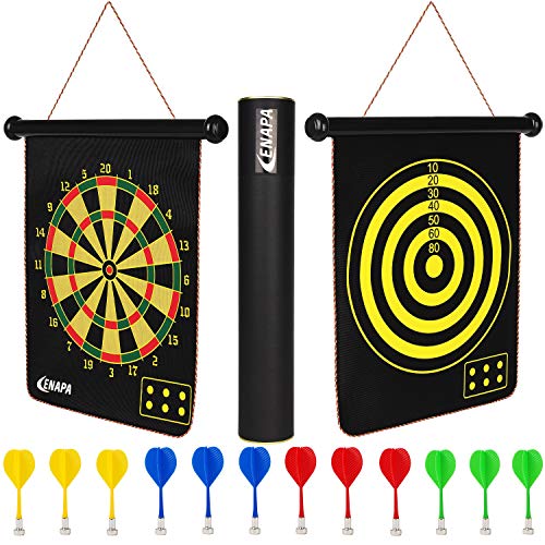 Magnetic Dart Board for Kids - Safe Magnetic Darts - Outdoor and Indoor Dart Board Game for Boys and Adults - Kids Dart Game - Double Sided Magnetic Dartboard - Game Set with 12 Safety Magnet Darts