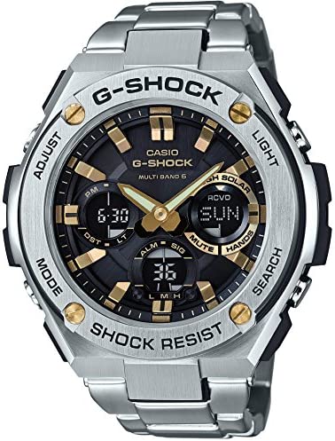 카시오 손목시계 G-SHOCK 지샥 G-STEEL 전파 솔라 GST-W110D-1A9JF 실버