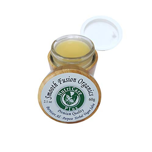 핸드크림 Nutricare Plus Burnicare All Purpose Herbal Vegan Salve Balm 60 Grams Face Body Healing Cream Burns Rashes Cracked Itchy Skin Relief Bamboo Glass Jar