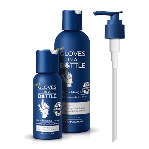 핸드크림 Gloves Bottle Shielding Lotion One- 2 fl oz-60ml &ampamp One - 8 oz-240ml Pump Great Dry Itchy Skin Grease-less Fragrance Free