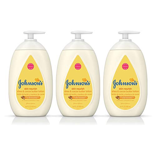 핸드크림 Johnsons Baby Lotion Shea & Cocoa Butter 16.9oz Pump 500ml 3 Pack