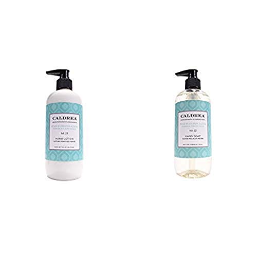 핸드크림 Caldrea Hand 케어 세트 Pear Blossom Agave 2 ct Soap 10.8 fl oz Lotion